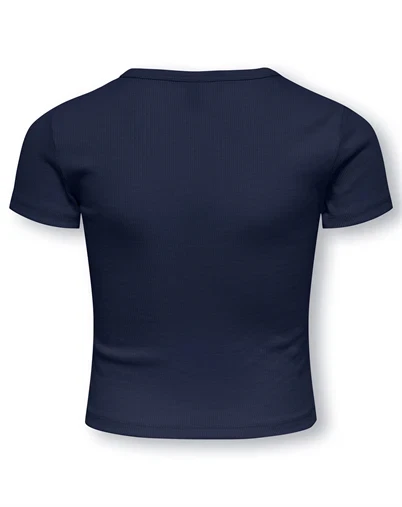 Kids Only - KOGElva June Broderet T-Shirt - Navy Blazer/ Seashell